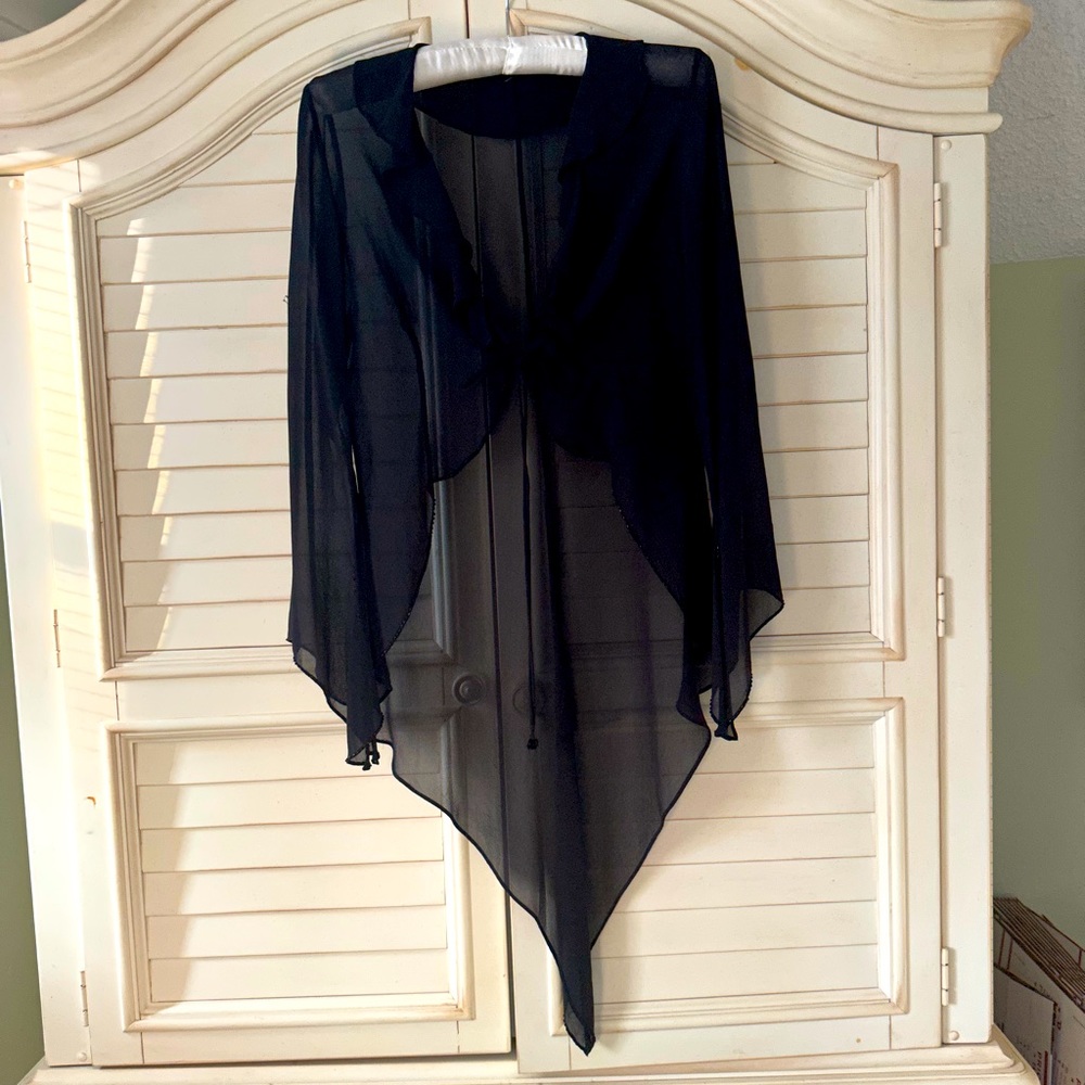 Vintage Maria Grachvogel black silk cocktail blouse/jacket